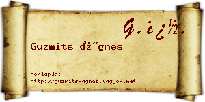 Guzmits Ágnes névjegykártya