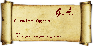 Guzmits Ágnes névjegykártya